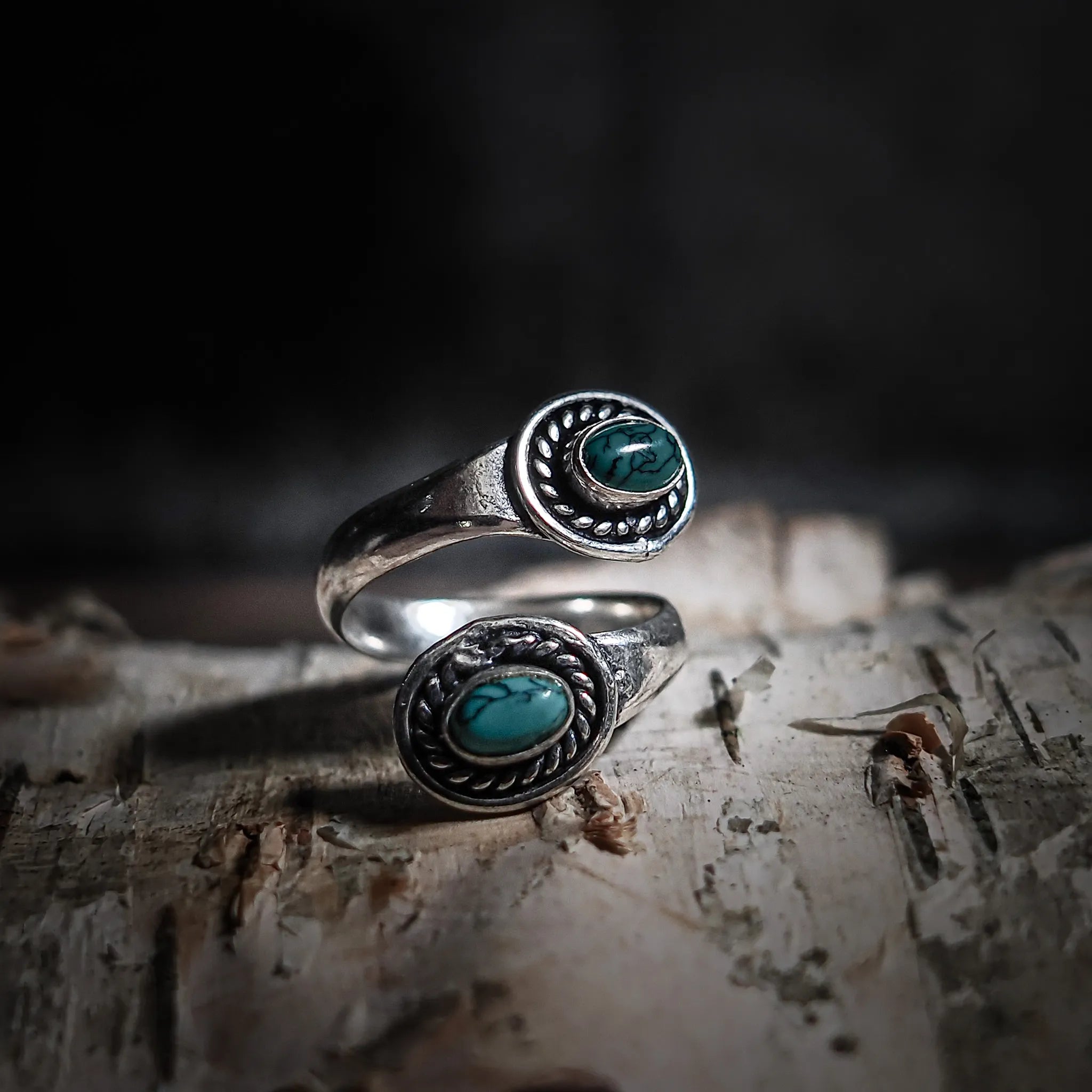 Spiralring med Turkos