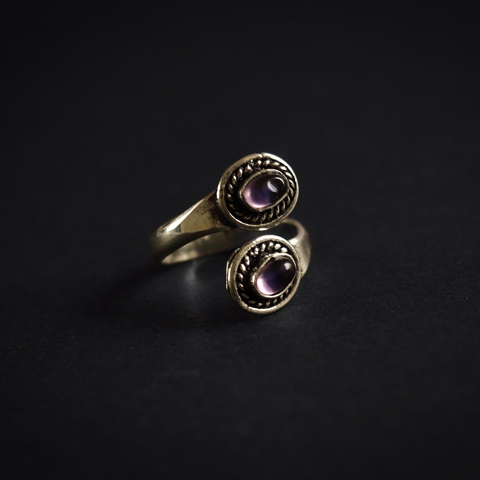 Spiralring med Ametister