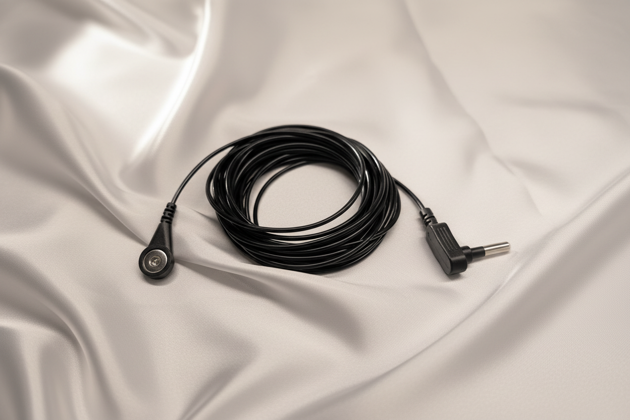 Elegant cable on white silk