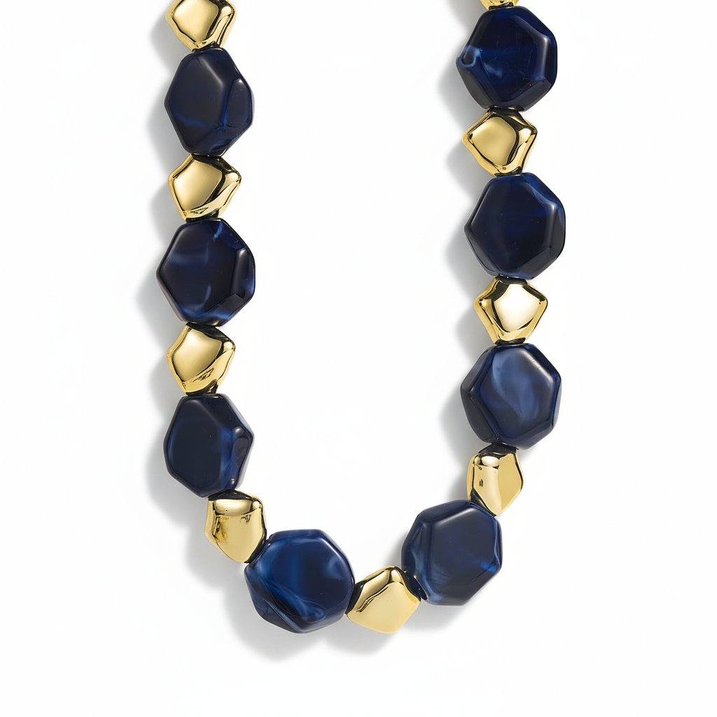 Elegant blått halsband