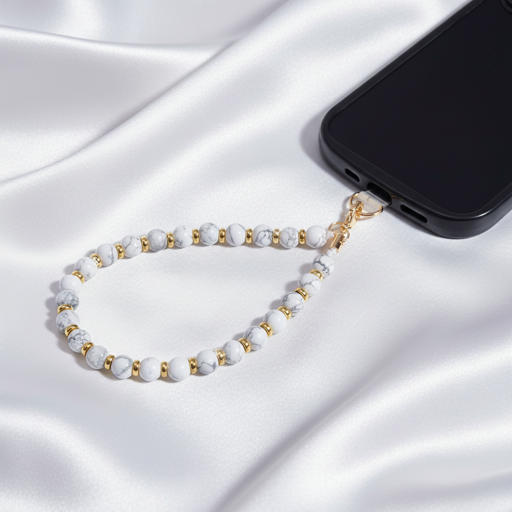 Elegant Howlite Phone Strap
