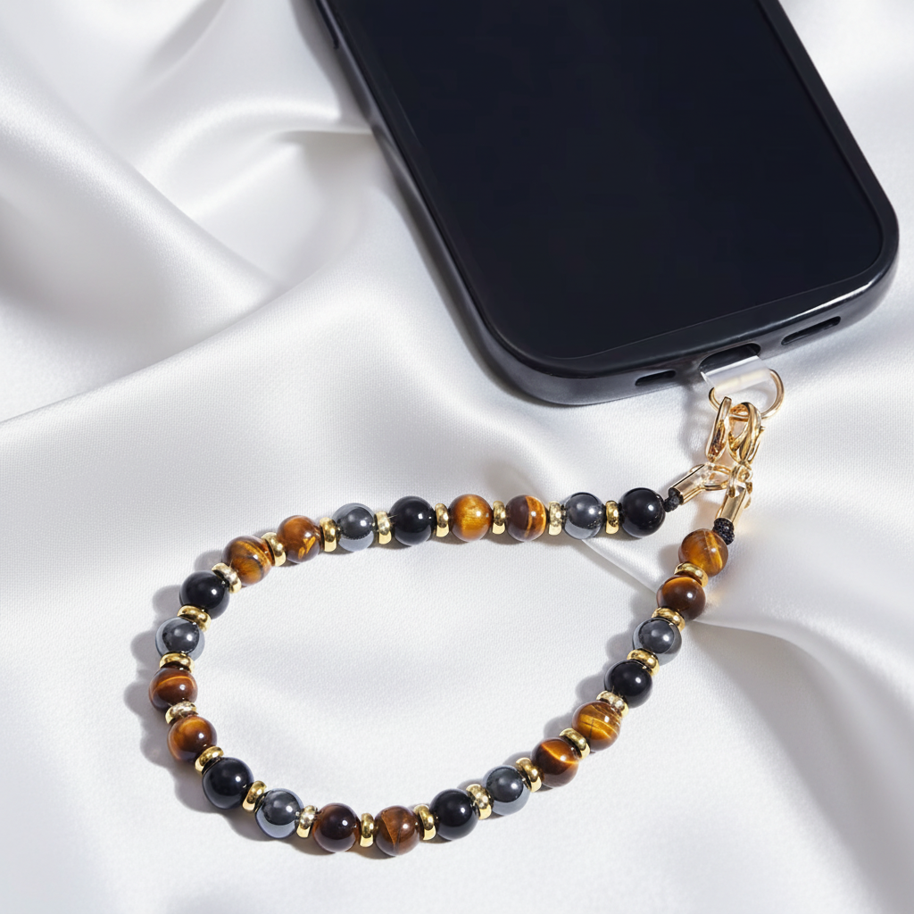 Elegant Tiger's Eye Phone Strap